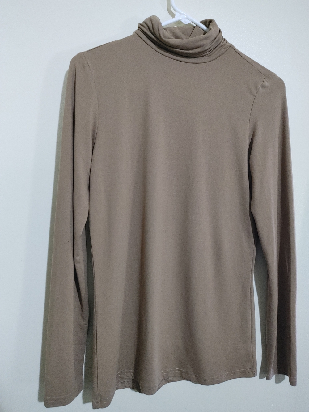 Doublju Women's Taupe Stretch Turtleneck